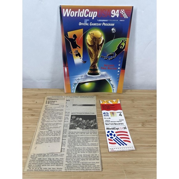 World Cup USA 1994 Italy vs Ireland Official Premier Ticket & Program New York